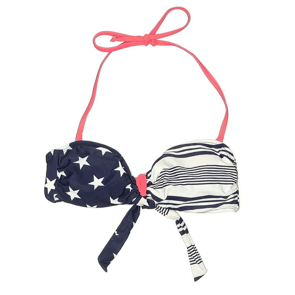 Old Navy Women’s Bikini Top Size Small Blue & White Swim 4th of July US Flag